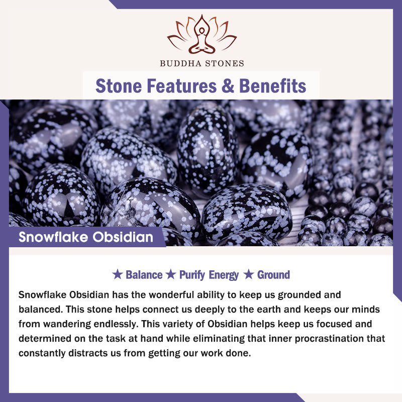 Buddha Stones Natural Silver Sheen Obsidian White Turquoise Grey Jasper Snowflake Obsidian Year Of The Snake Protection Bracelet - image 16