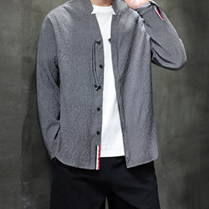 Buddha Stones Fall Solid Color Men's Button Long Sleeve Shirt Clothing - image 8