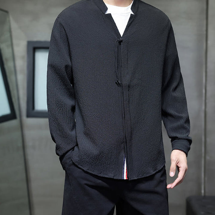 Buddha Stones Fall Solid Color Men's Button Long Sleeve Shirt Clothing - image 17