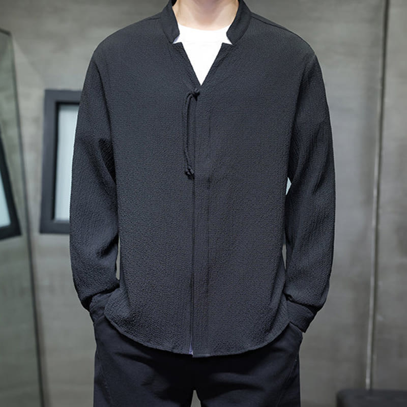 Buddha Stones Fall Solid Color Men's Button Long Sleeve Shirt Clothing - image 21