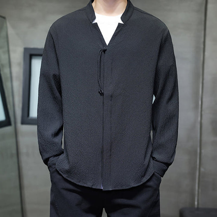 Buddha Stones Fall Solid Color Men's Button Long Sleeve Shirt Clothing - image 21