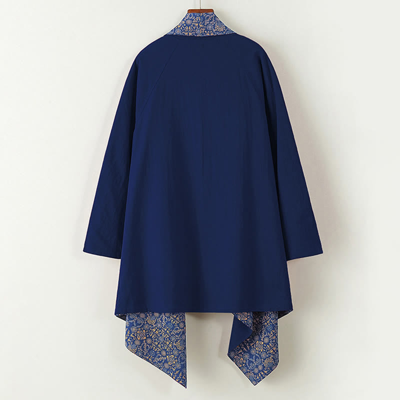 Buddha Stones Fall Men's Cotton Mid-length Coat Double-sided Jacket - image 2