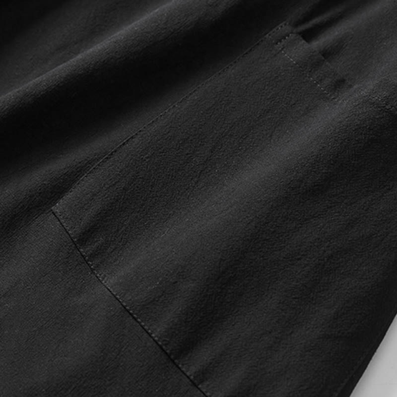 Buddha Stones Fall Men's Cotton Mid-length Coat Double-sided Jacket - image 15