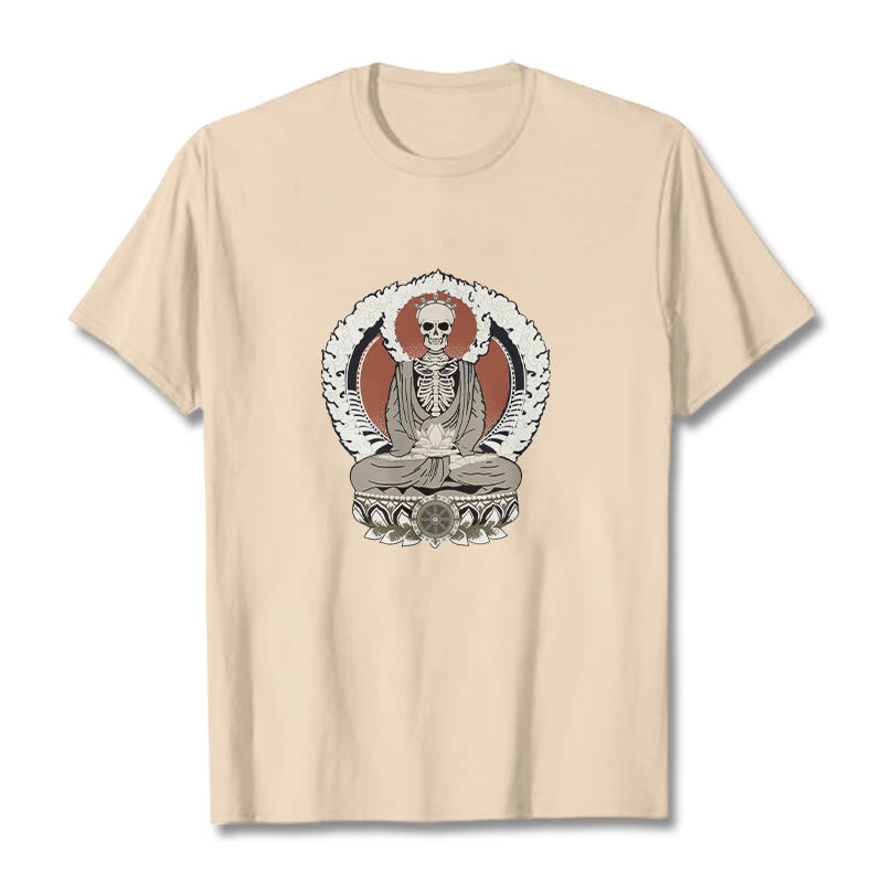 Buddha Stones Skeleton Pattern Tee T-shirt - Bisque - 2XL - image 8