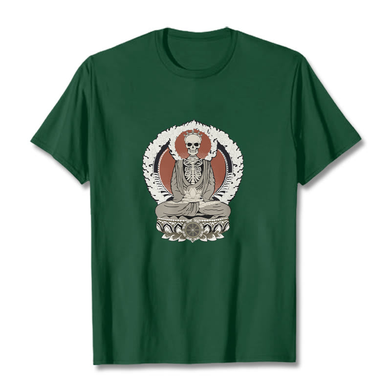 Buddha Stones Skeleton Pattern Tee T-shirt - ForestGreen - 2XL - image 10