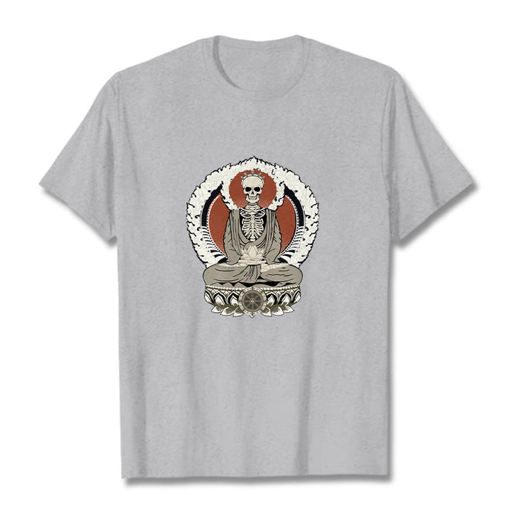 Buddha Stones Skeleton Pattern Tee T-shirt - LightGrey - 2XL - image 19