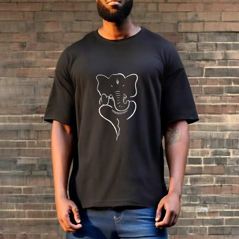 Buddha Stones Ganesh Elephant Sketch Pattern Tee T-shirt - image 3