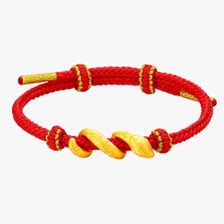 Buddha Stones 999 Gold Red String Year Of The Snake Protection Bracelet