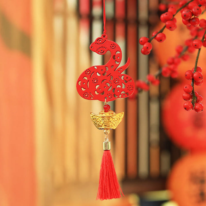 Buddha Stones Year Of The Snake Ingot Fu Character Luck Chinese New Year Spring Festival Hanging Decoration