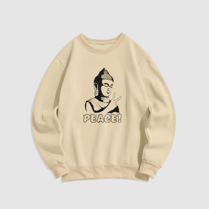 Buddha Stones Peace Fleece Lined Sweatshirt