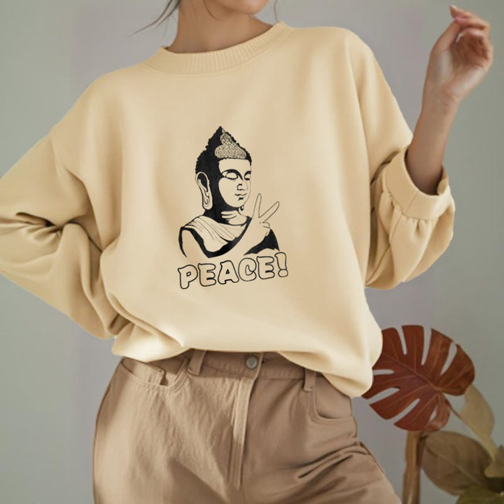 Buddha Stones Peace Fleece Lined Sweatshirt