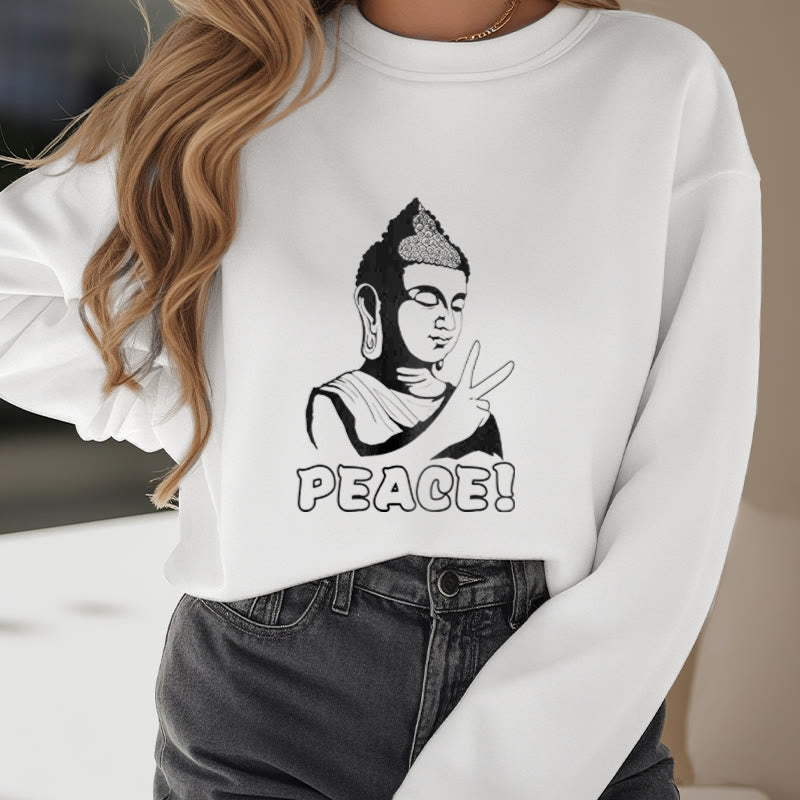 Buddha Stones Peace Fleece Lined Sweatshirt