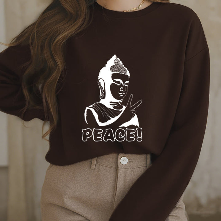 Buddha Stones Peace Fleece Lined Sweatshirt