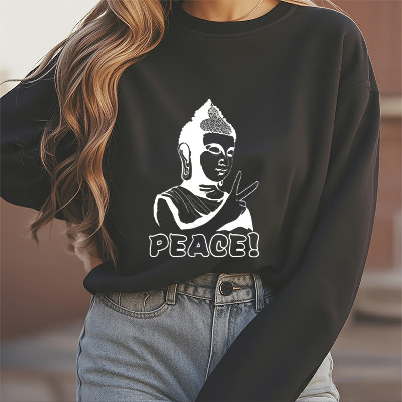 Buddha Stones Peace Fleece Lined Sweatshirt