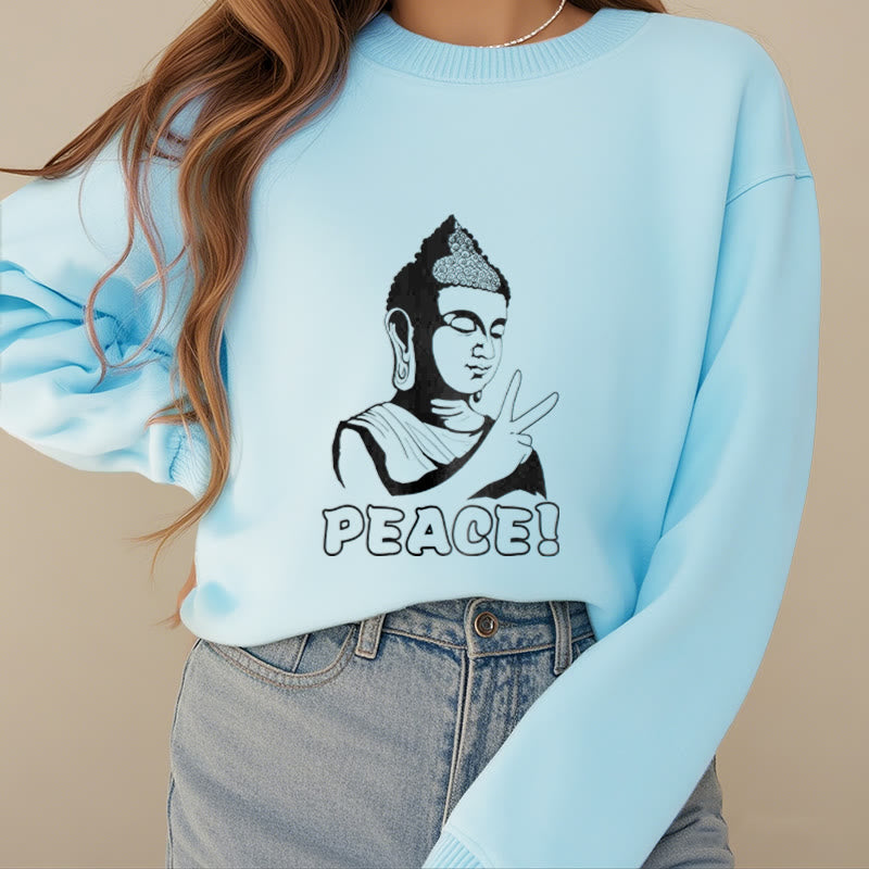 Buddha Stones Peace Fleece Lined Sweatshirt