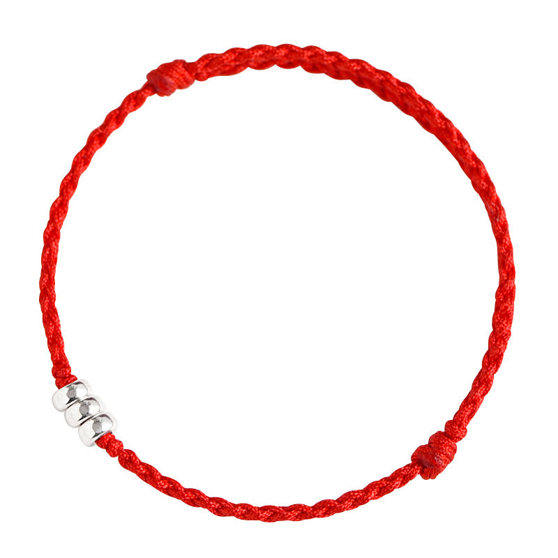 Buddha Stones 925 Sterling Silver Beads Protection Luck Braided Bracelet Anklet - image 14