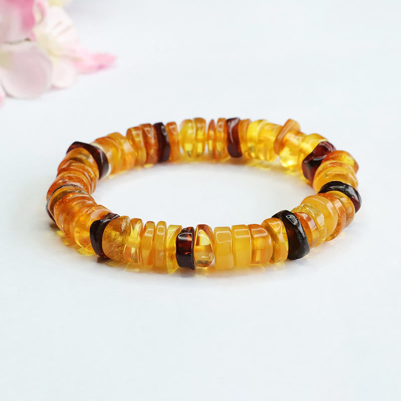 Buddha Stones Amber Peace Buckle Confidence Bracelet