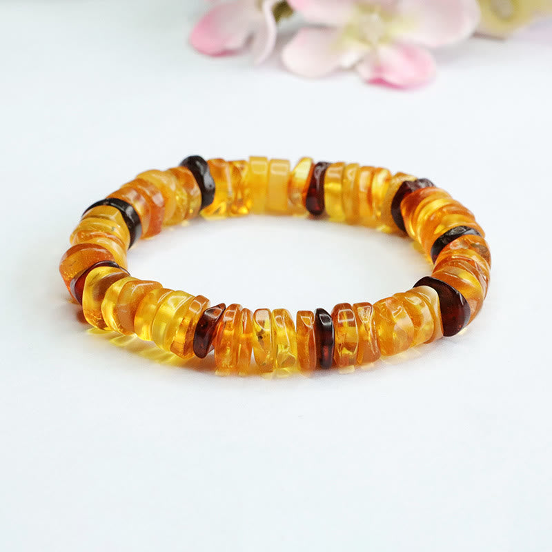 Buddha Stones Amber Peace Buckle Confidence Bracelet