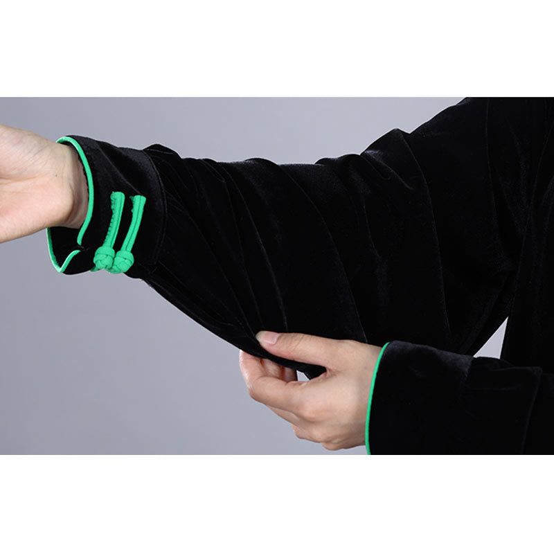 Buddha Stones 2Pcs Fall Winter Tai Chi Meditation Qigong Zen Practice Unisex Velour Plush Clothing Set - image 4