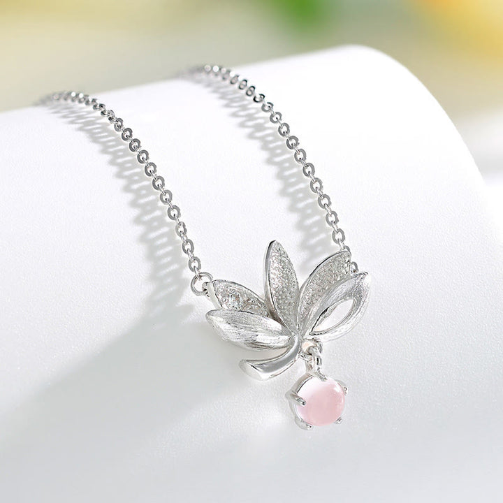 Buddha Stones 925 Sterling Silver Lotus Keep away evil spirits Necklace Pendant - image 9