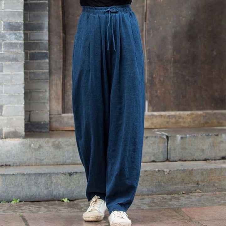 Buddha Stones Plain Design Cotton Women's Pants - SteelBlue - US14，UK/AU18，EU46 (4XL) - image 12