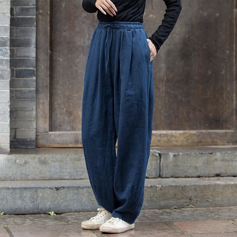 Buddha Stones Plain Design Cotton Women's Pants - image 13