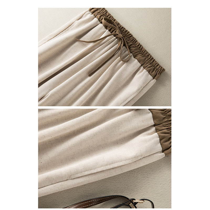 Buddha Stones Plain Cotton Drawstring Women's Harem Pants With Pockets - image 5