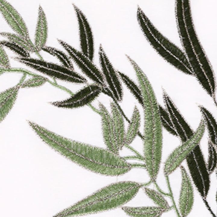 Buddha Stones 2Pcs Fall Green Bamboo Leaves Embroidery Frog-Button Tai Chi Meditation Qigong Zen Practice Unisex Cotton Clothing Set - image 6