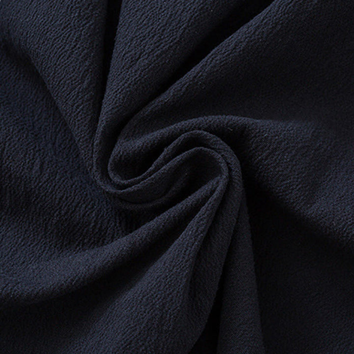 Buddha Stones Men's Frog-Button Tang Suit Cotton White Crane Embroidery Jacket Shirt With Pockets - image 8