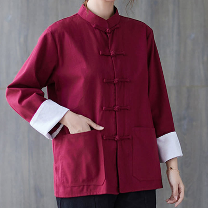 Buddha Stones Women's Frog-Button Long Sleeve Shirt Pants Meditation Clothing - image 8