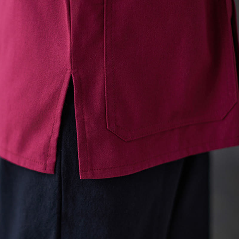 Buddha Stones Women's Frog-Button Long Sleeve Shirt Pants Meditation Cotton Linen Clothing - image 13