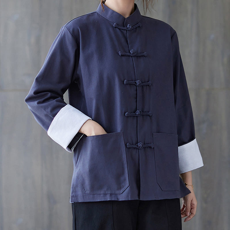Buddha Stones Women's Frog-Button Long Sleeve Shirt Pants Meditation Clothing - image 16