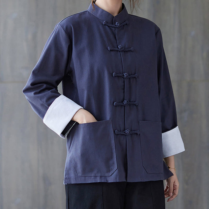 Buddha Stones Women's Frog-Button Long Sleeve Shirt Pants Meditation Clothing - image 16
