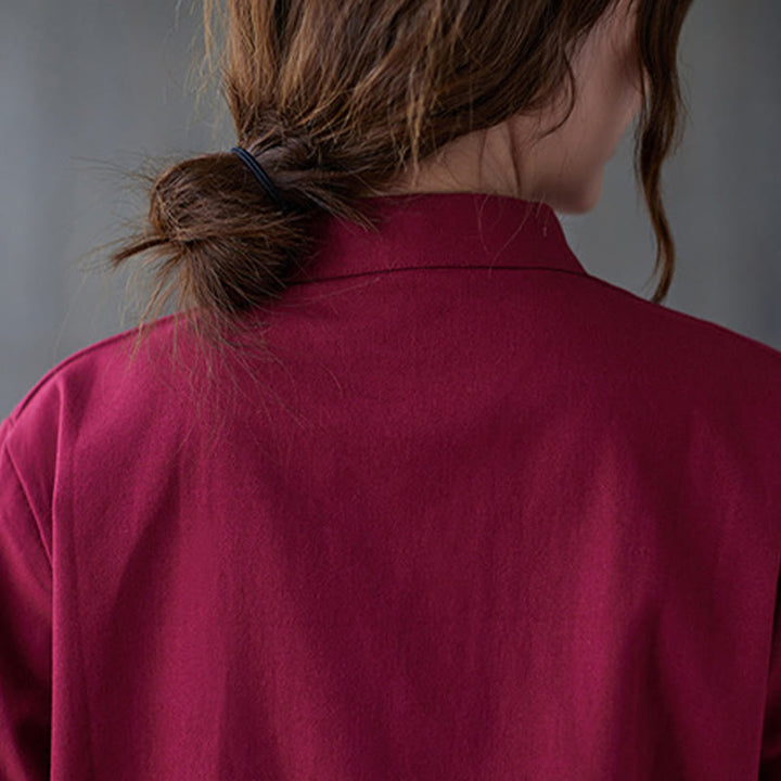 Buddha Stones Women's Frog-Button Long Sleeve Shirt Pants Meditation Cotton Linen Clothing - image 11