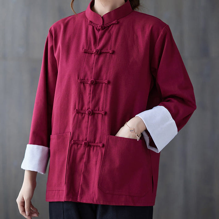 Buddha Stones Women's Frog-Button Long Sleeve Shirt Pants Meditation Clothing - image 9