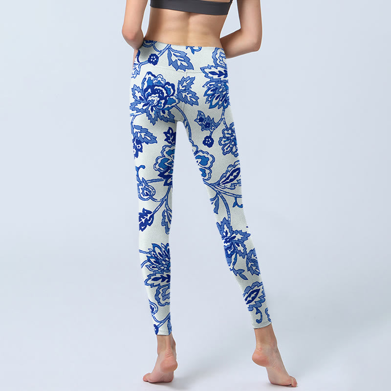 Buddha Stones Flowers Print Gym Leggings Women's Yoga Pants - image 6