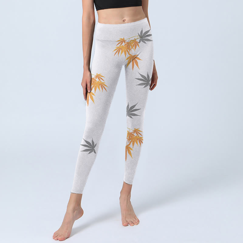 Buddha Stones Maple Gym Leggings Women's Yoga Pants