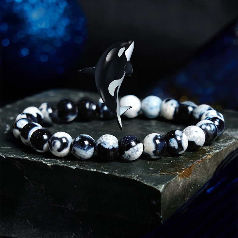 Buddha Stone Orca Agate Protection Bracelet