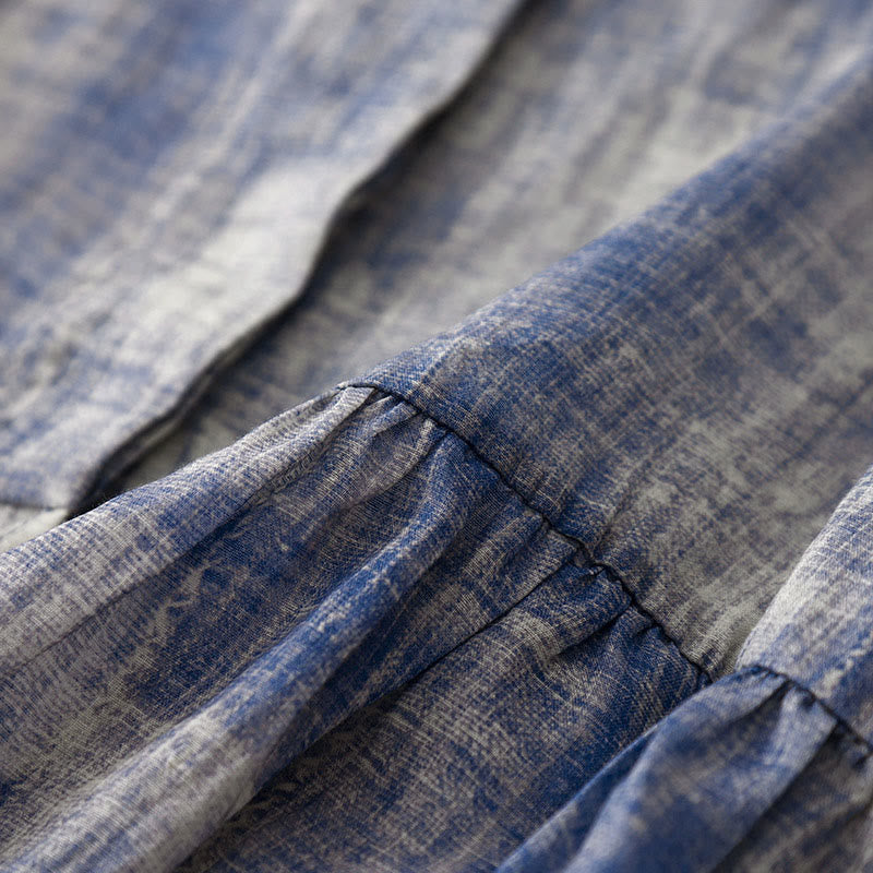 Buddha Stones Tie-Dye Button Long Sleeve Cotton Shirt - image 3