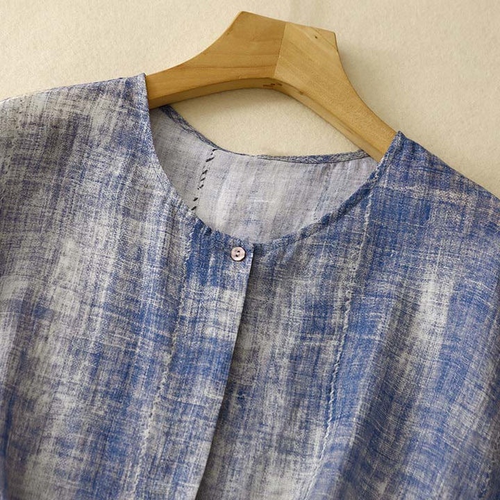 Buddha Stones Tie-Dye Button Long Sleeve Cotton Shirt - image 2