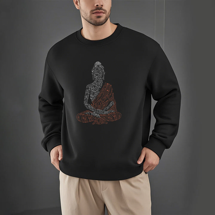 Buddha Stones Meditating Buddha Let That Shit Go Fleece Lined Sweatshirt