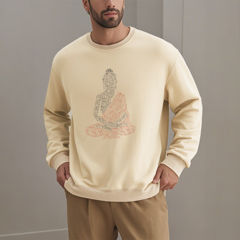 Buddha Stones Meditating Buddha Let That Shit Go Fleece Lined Sweatshirt