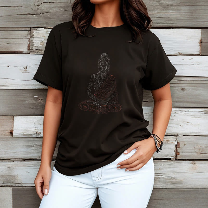 Buddha Stones Meditating Buddha Let That Shit Go Pattern Tee T-shirt - image 7