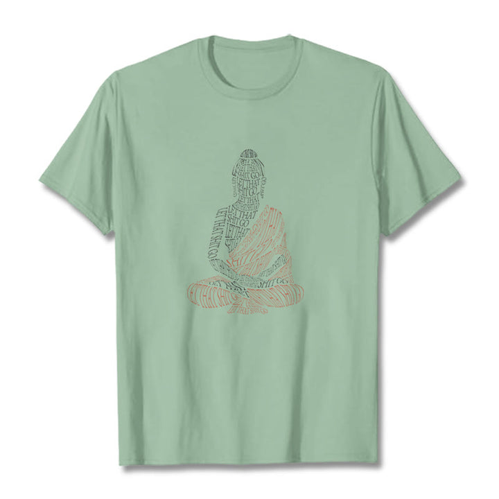 Buddha Stones Meditating Buddha Let That Shit Go Pattern Tee T-shirt