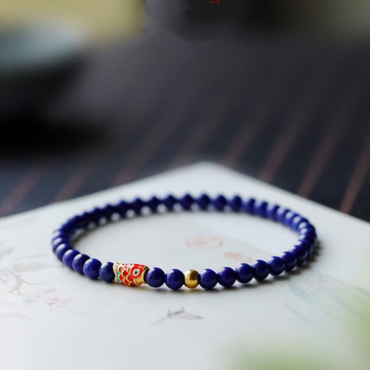 Buddha Stones Lazurite Koi Fish Positive Bracelet