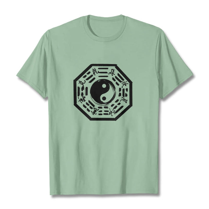 Buddha Stones Ba Gua Pattern Cotton Tee T-shirt - PaleGreen - 2XL - image 14