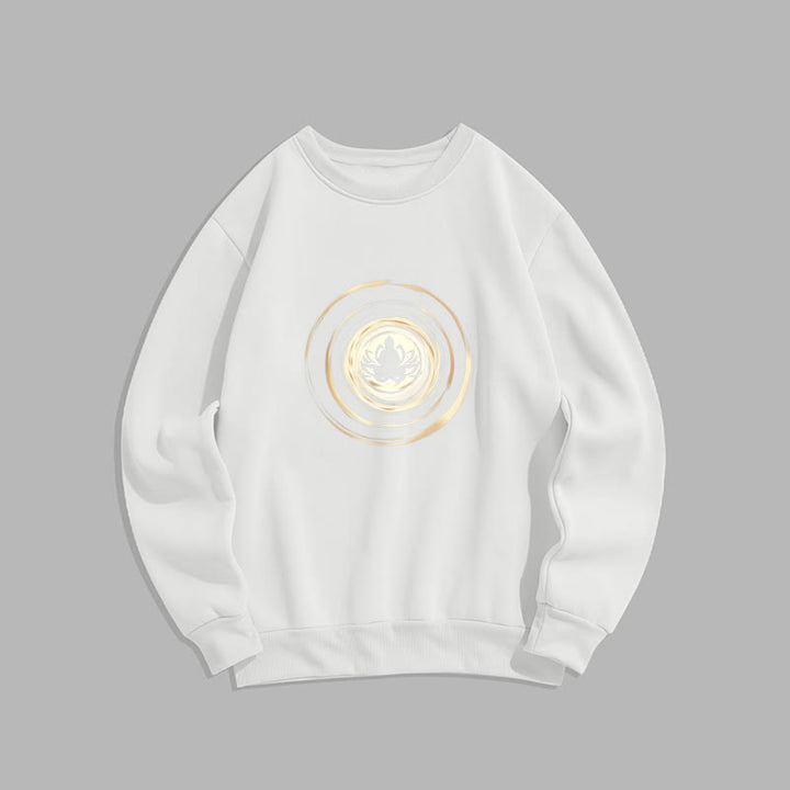 Buddha Stones Lotus Buddha Fleece Lined Sweatshirt