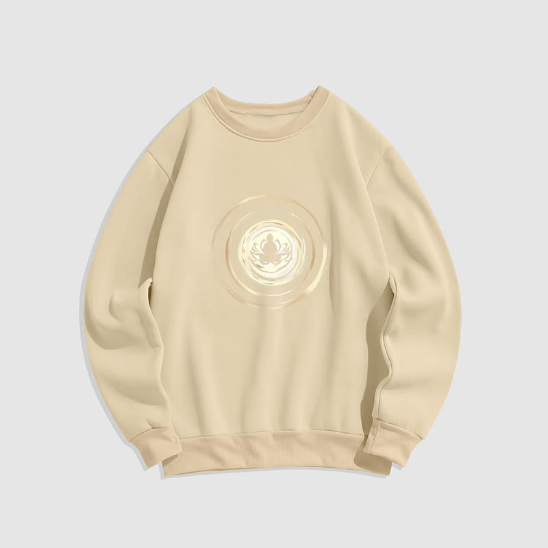 Buddha Stones Lotus Buddha Fleece Lined Sweatshirt