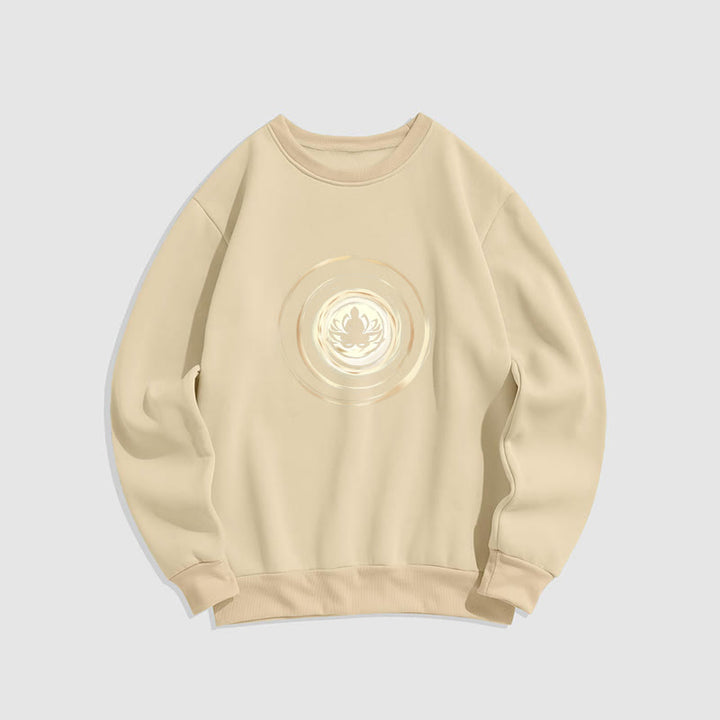 Buddha Stones Lotus Buddha Fleece Lined Sweatshirt