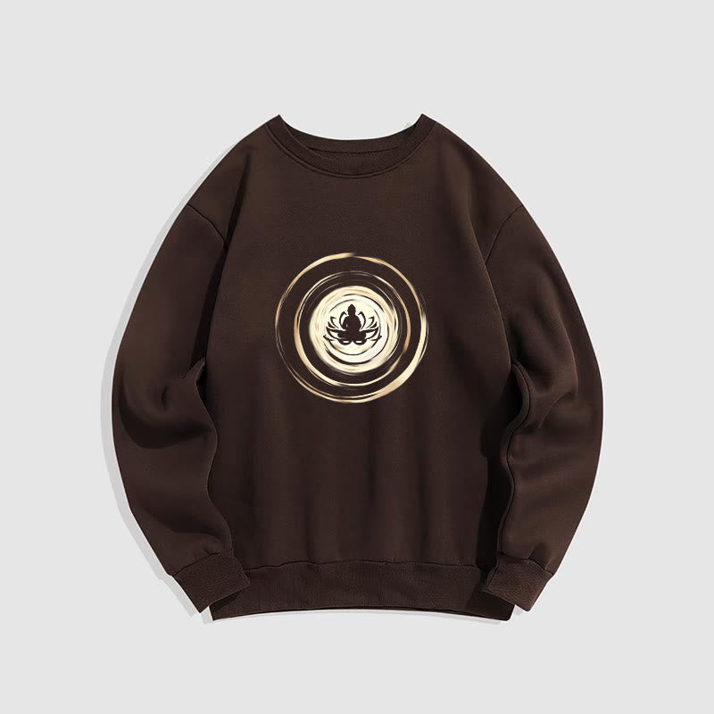 Buddha Stones Lotus Buddha Fleece Lined Sweatshirt